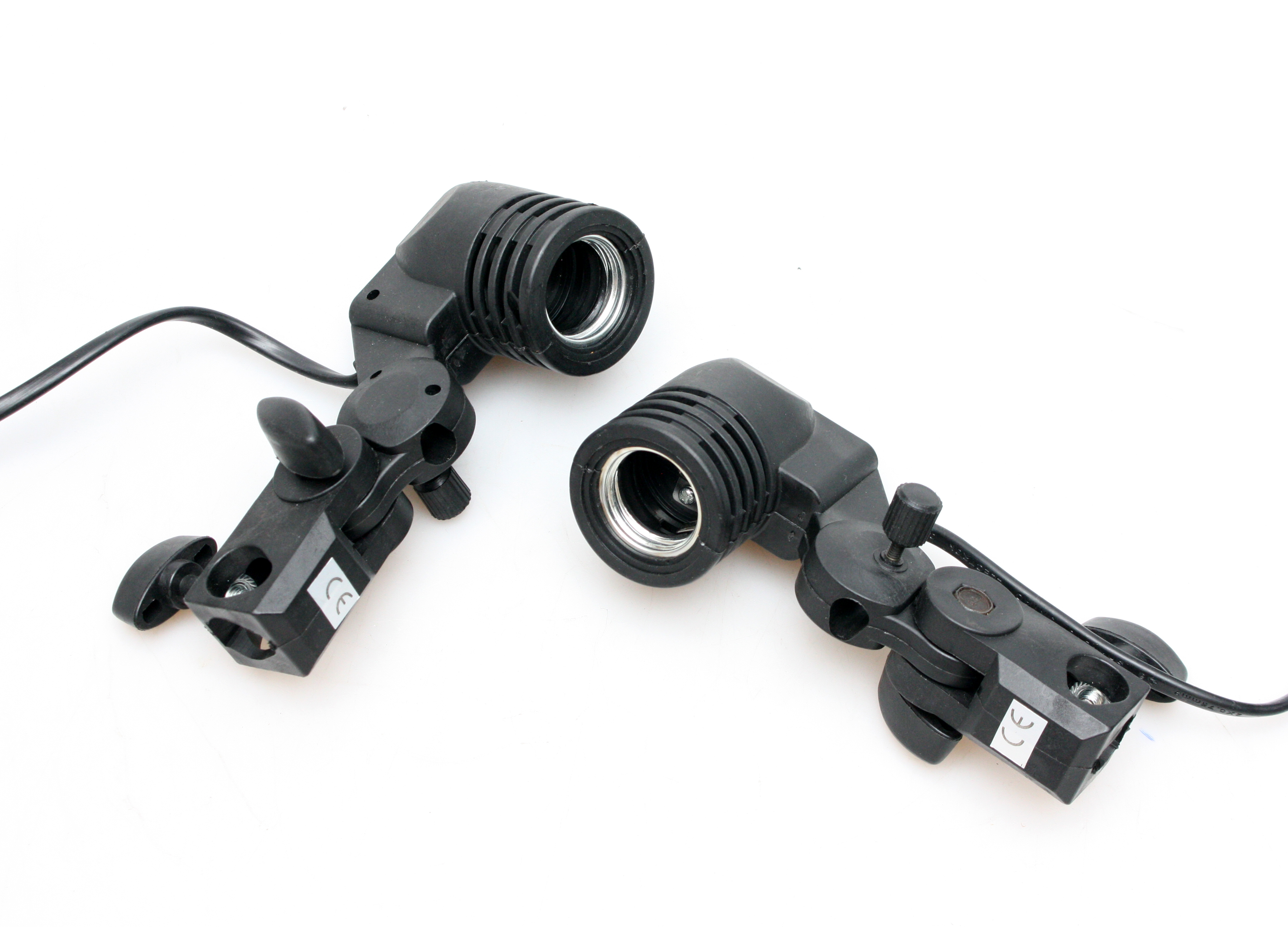 A pair of constant lights, using E27 lamps - adjustable brackets, non dimmable