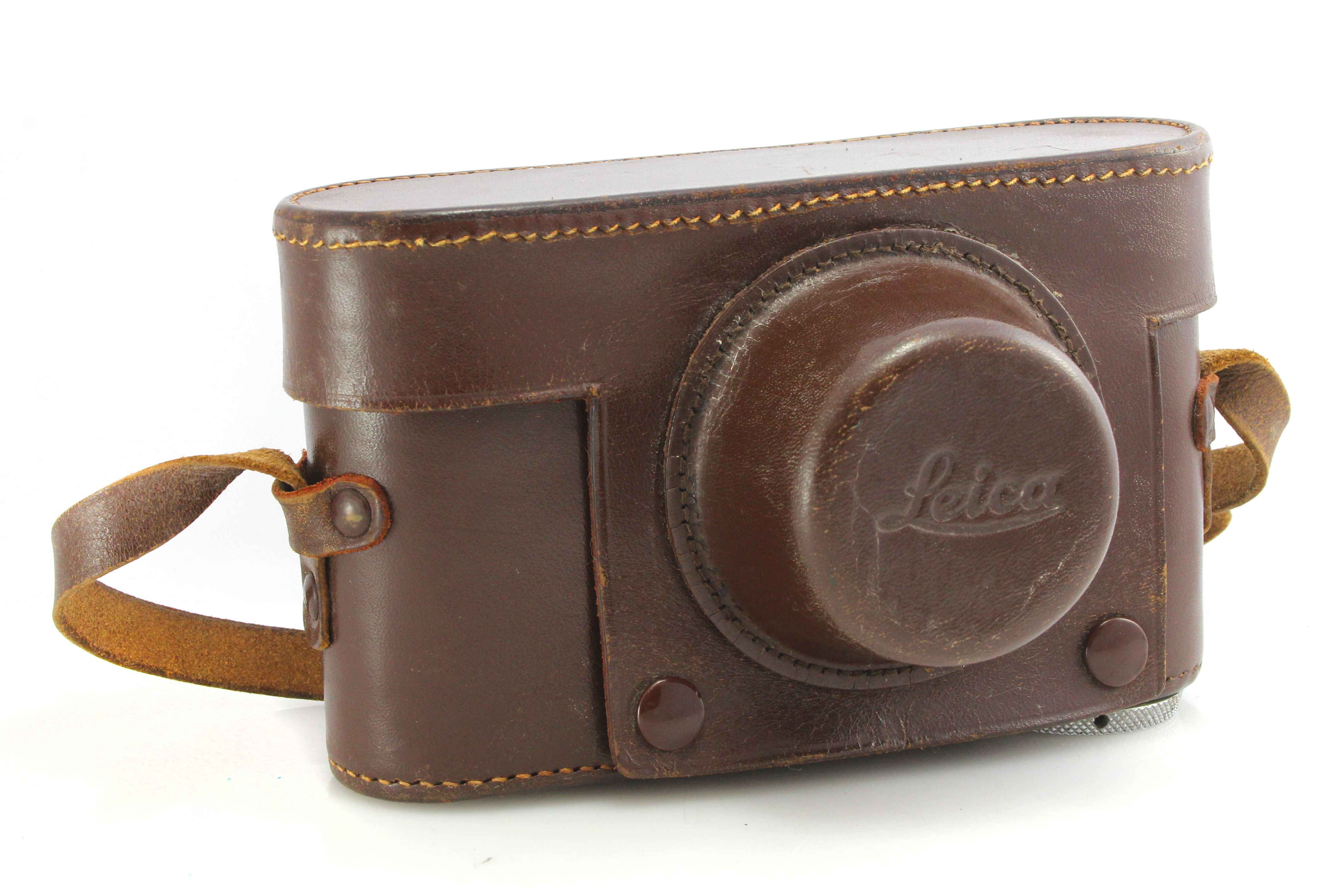 Leica IIIC ESOOR Case for use with Leicavit SYOOM Rapid Winder. Rare Leather Case
