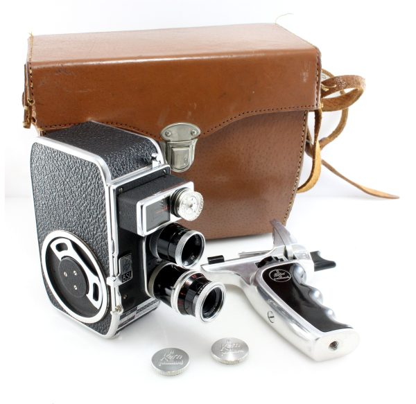 Bolex paillard B8SL Standard 8mm Movie Ciné Camera Kern Yvar 36mm f/2.8 & 13mm F/1.9 lenses - leather box and extras