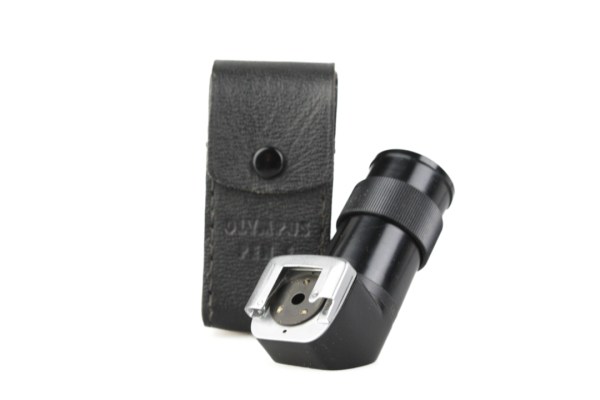 Olympus Pen F Magnifier, Right Angle Magnified Viewfinder and Leather Case