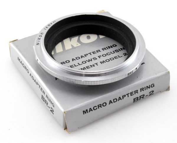 Nikon BR-2 Macro adapter ring for bellows focusing Model 2 with box