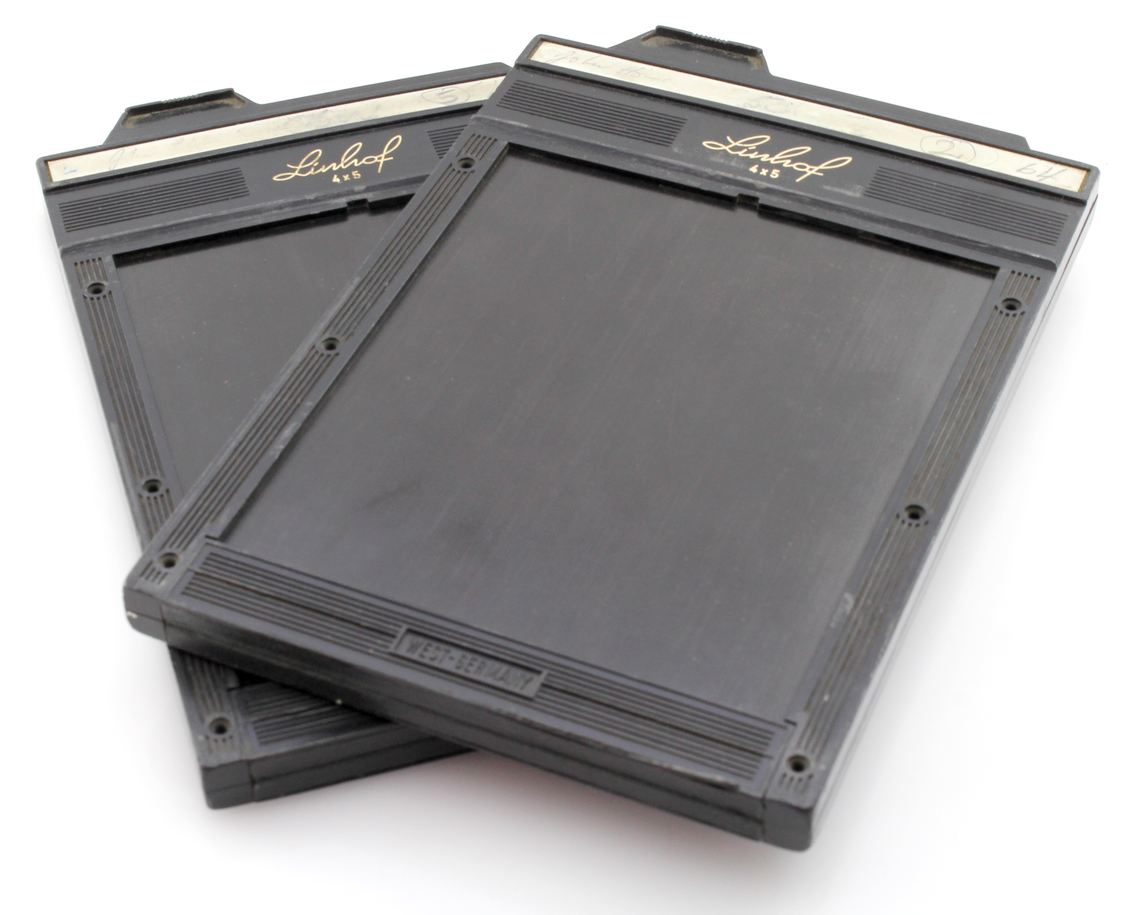 Linhof 4x5 / 5x4 Double Dark Slides x Two - Large Format Film Holder - good condition