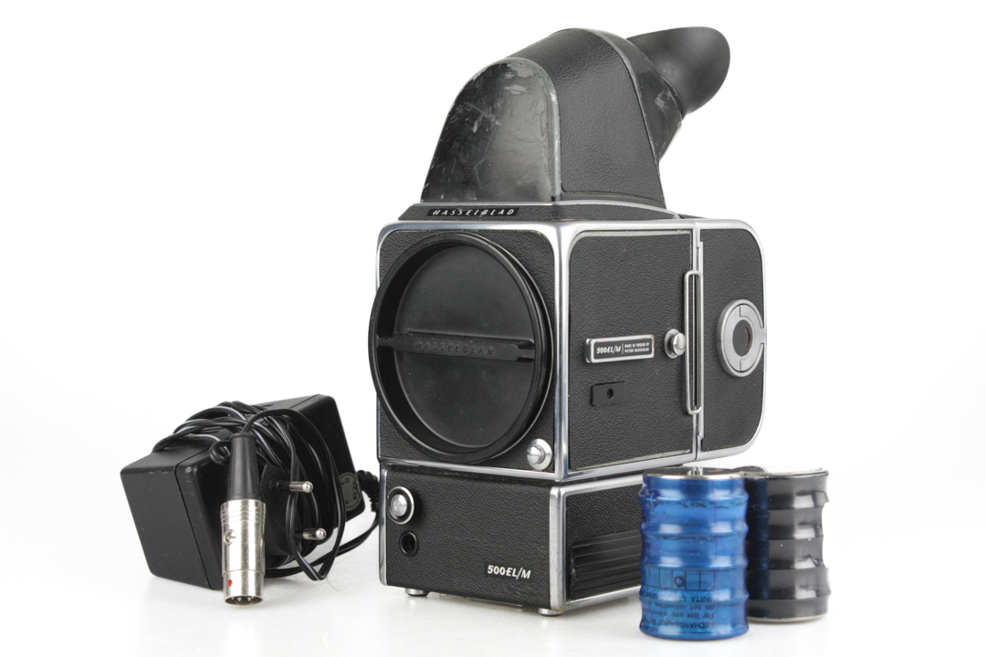 Hasselblad 500EL/M Medium Format Film Camera w/ 120 back and Prism Finder - Good condition