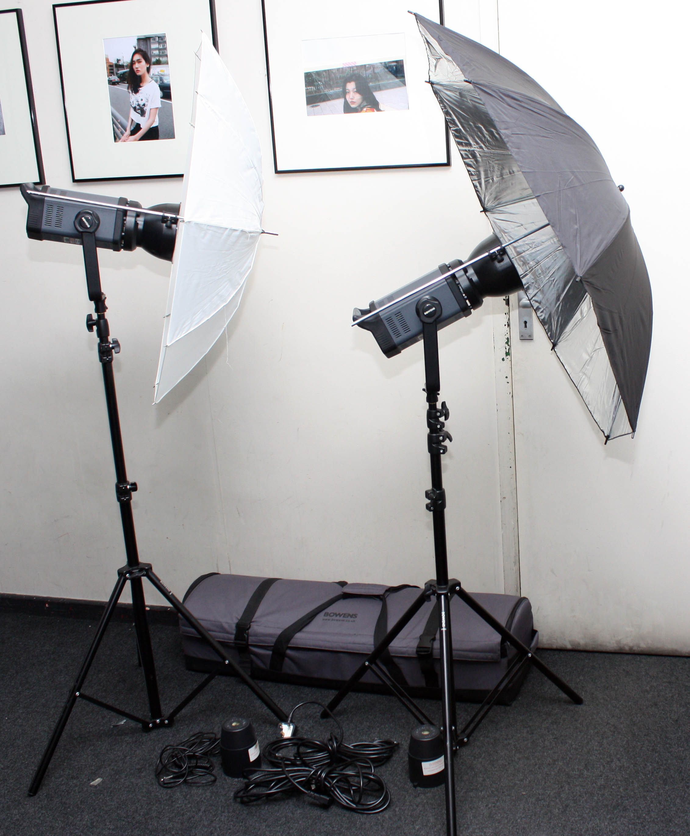 Bowens Esprit Gemini GM500 2-Head Twin Brolly Flash Kit in Carry Case