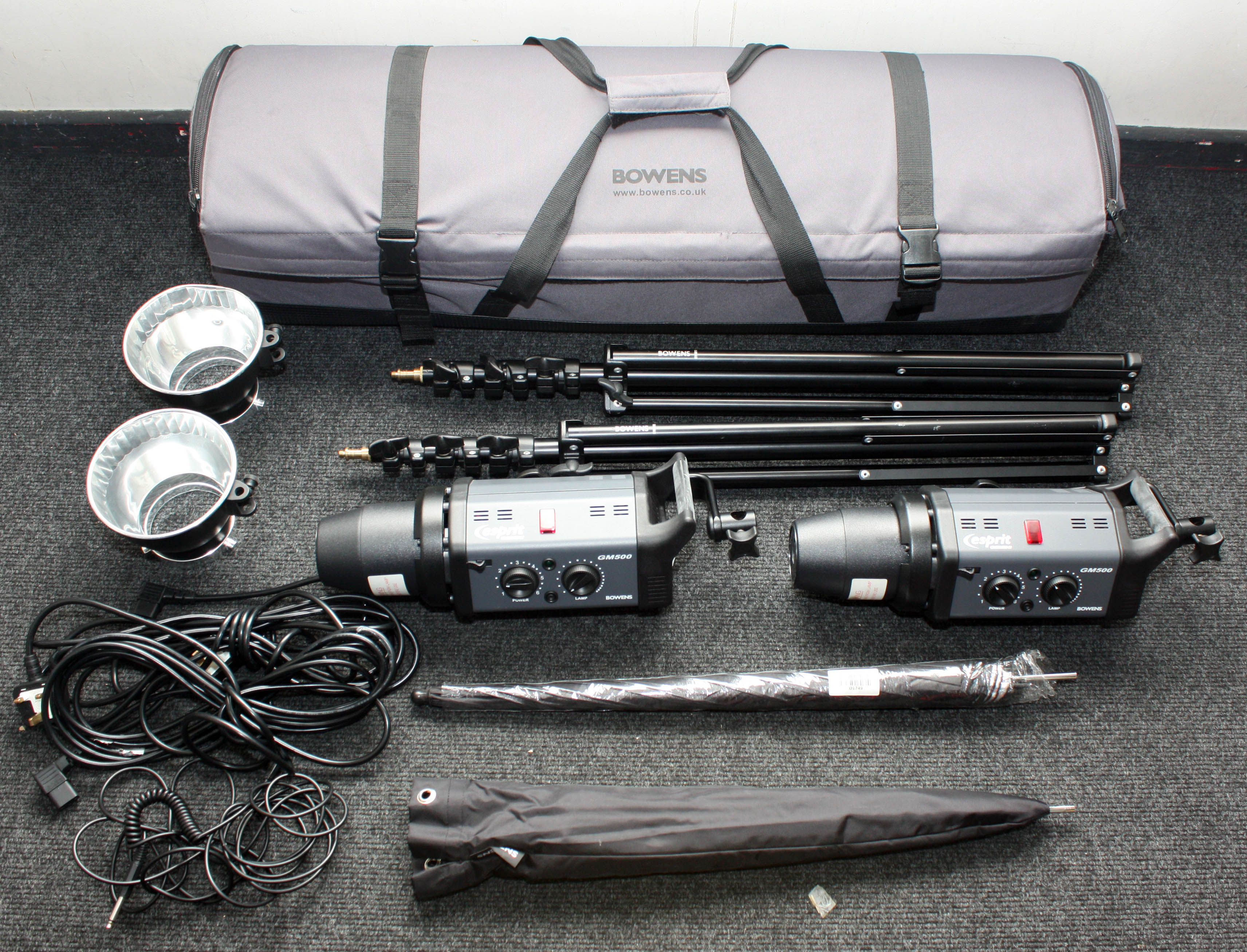 Bowens Esprit Gemini GM500 2-Head Twin Brolly Flash Kit in Carry Case - Image 7