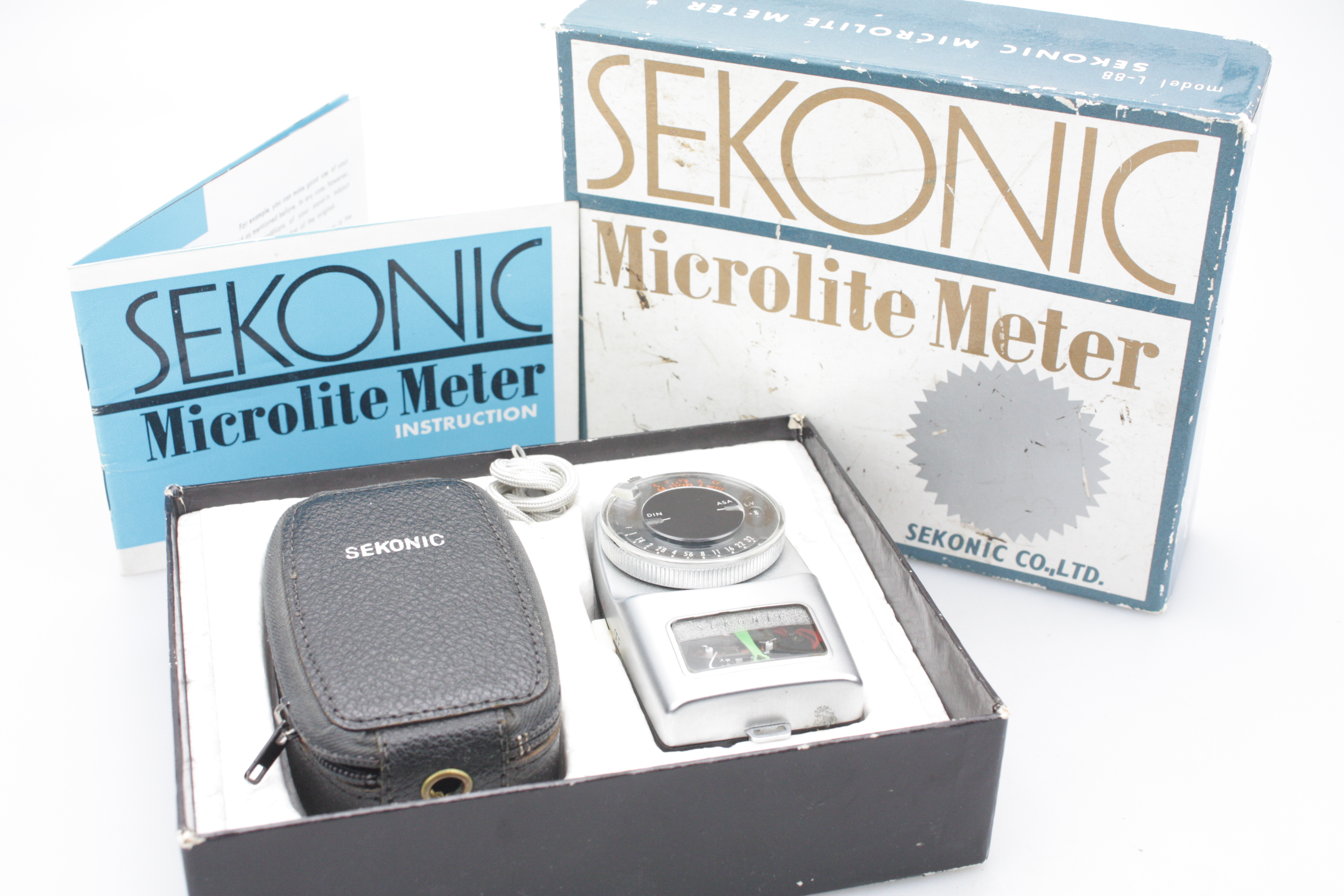 Sekonic Microlite L-88 Light Exposure Meter, Case + Instructions - Boxed