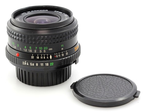 Minolta W.ROKKOR 35mm F/2.8 - MD Mount - marked rear element
