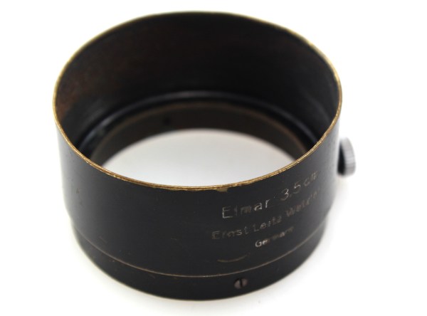 Leica FIQOO Lens Hood for 3.5cm Elmar. Early Black Paint Leitz Version
