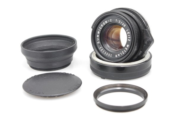 Leica Leitz 40mm f/2 Summicron -C Prime Lens - Leica M Mount - with Caps & Rubber Hood