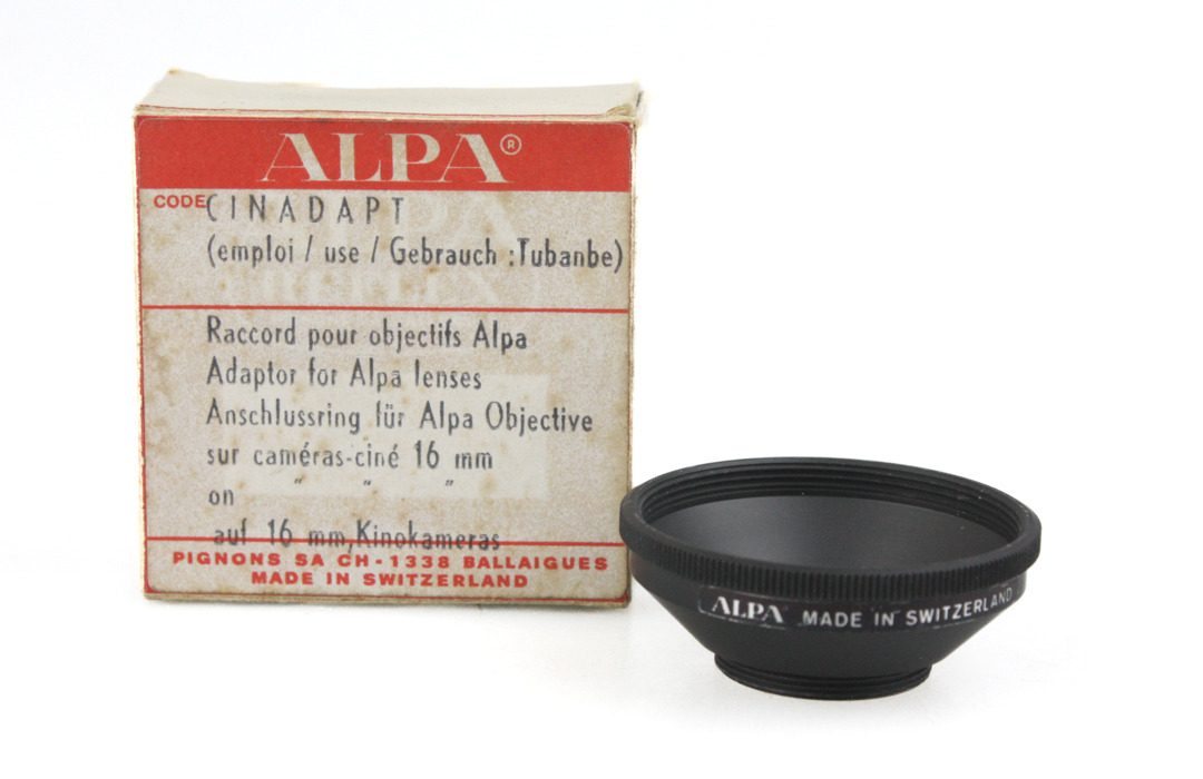 Boxed Alpa Cinadapt Adapter 44mm Miranda to C-mount Bolex 16mm Cine Cameras