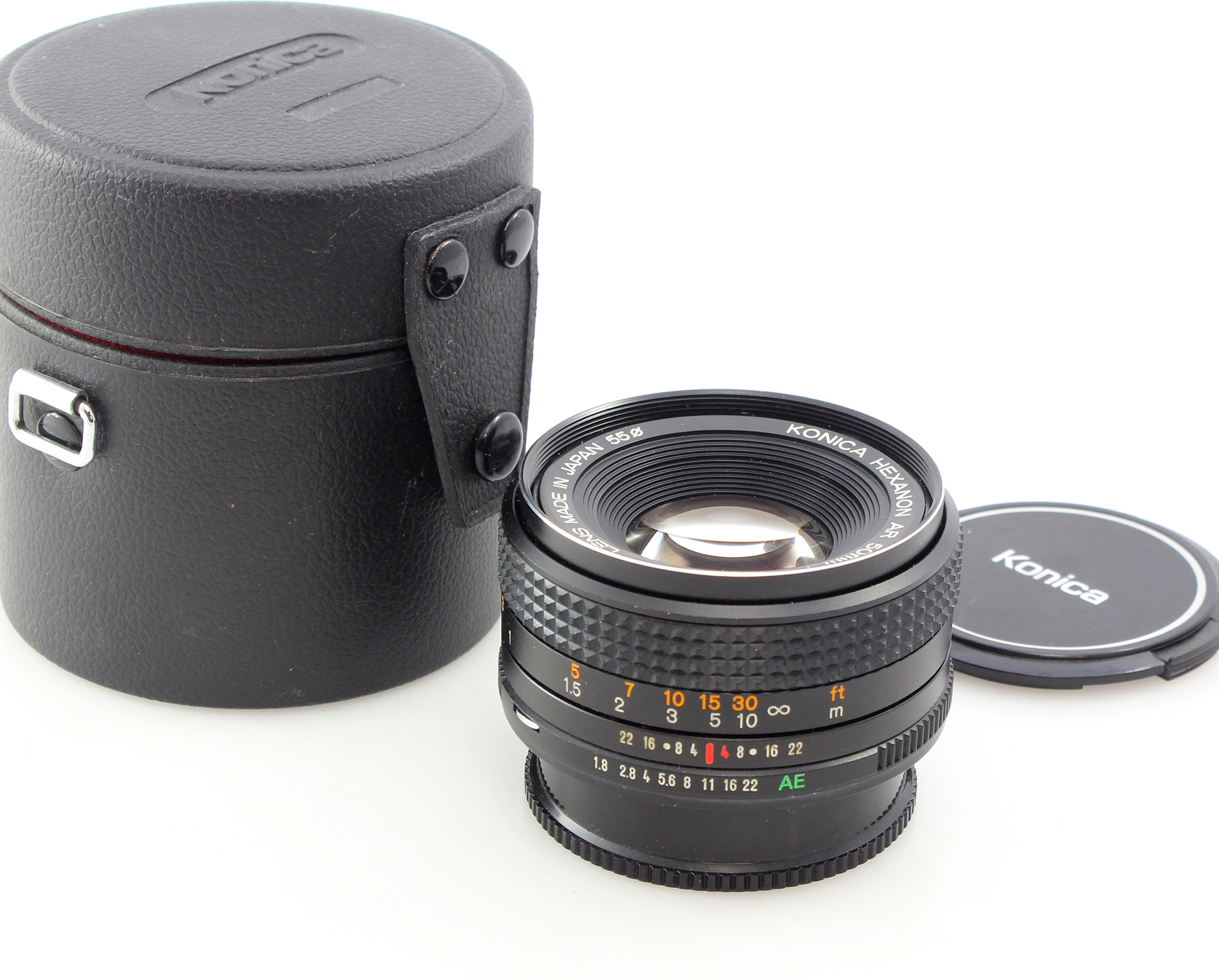Konica Hexanon AR 50mm f1.8 Lens, case and caps - Image 3