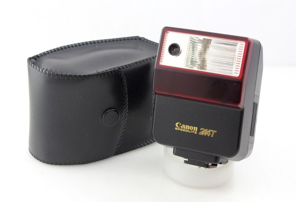 Canon 244T Flash for T and A Series film cameras, excellent condition with pouch