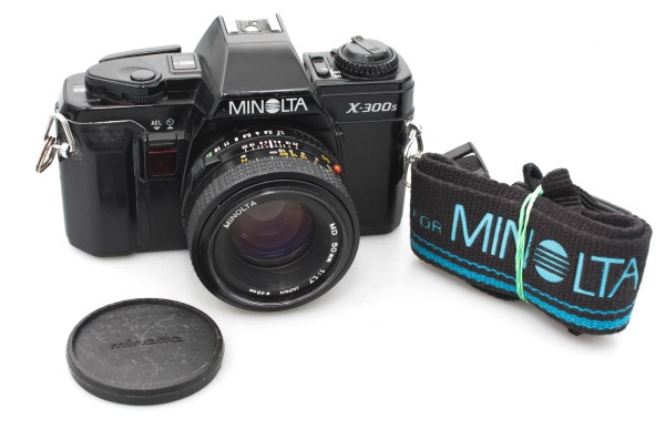 Minolta X-300s 35mm film SLR Camera, with 50mm f/1.7 Prime Lens