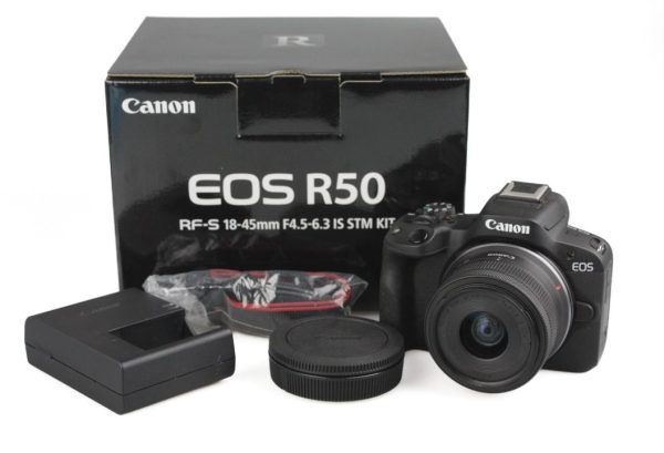 Canon EOS R50 24.2MP APS-C Mirrorless Camera, with 18-45mm STM Lens - Excellent condition - Boxed