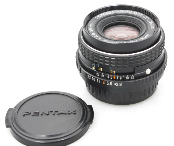 Pentax -M 28mm f/2.8 Prime Lens, with Caps - Pentax K Mount