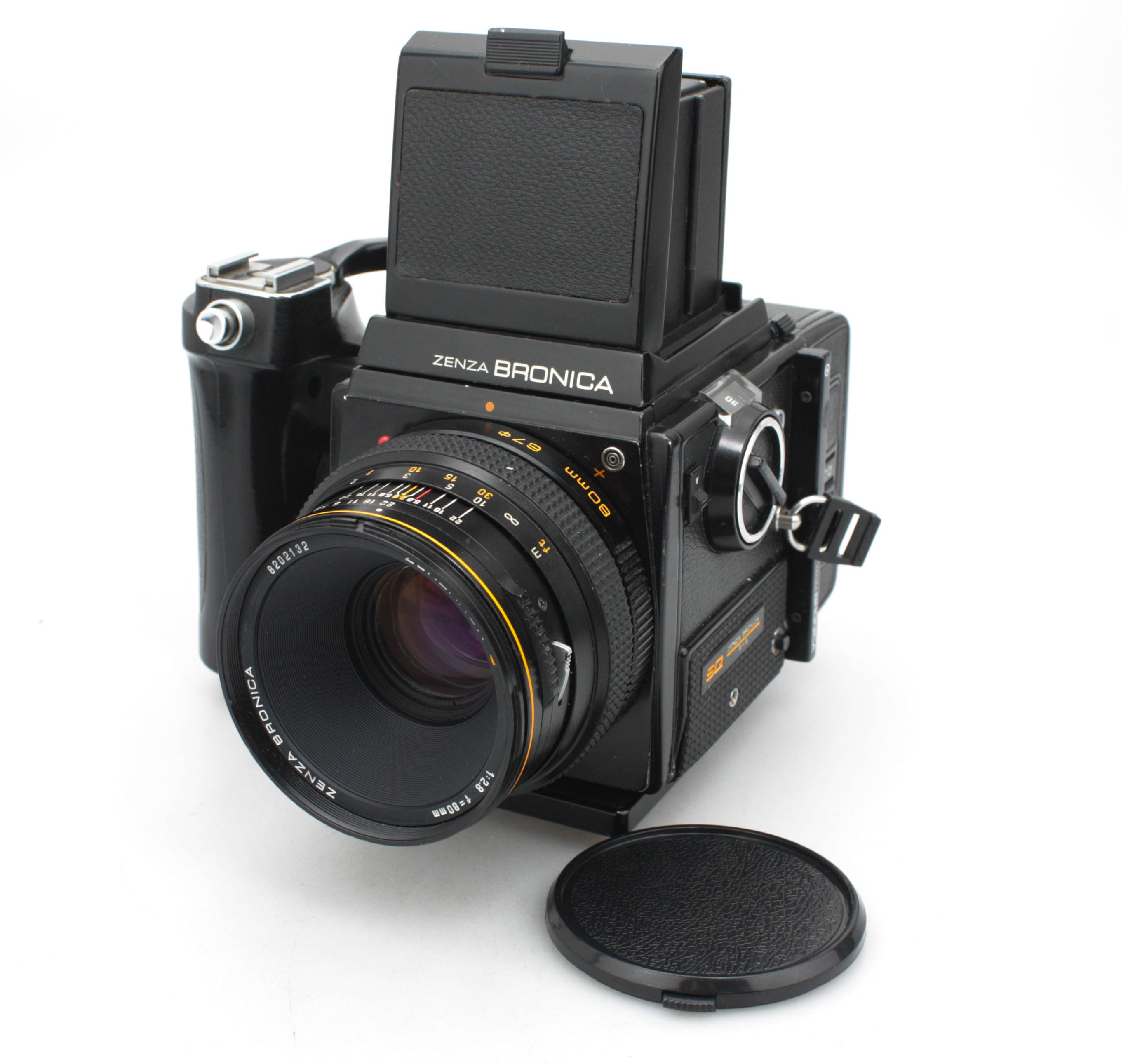 Bronica SQ 6x6 120 w/ 80mm F/2.8 Zenzanon-S Lens / Speed grip & Waist level finder