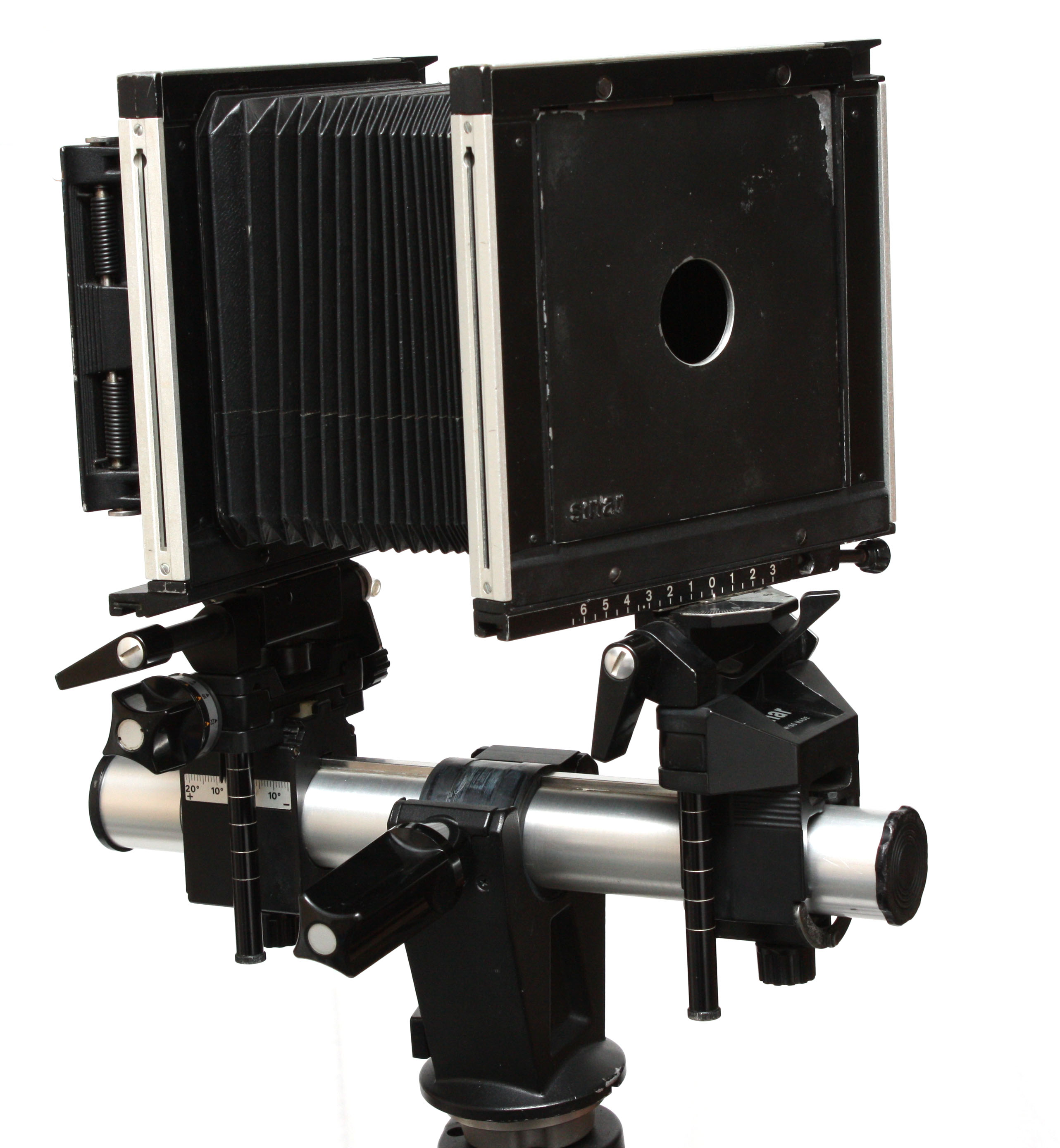 Sinar F 4x5 Large Format Mono Rail Camera With Lens Panel, Ground Glass