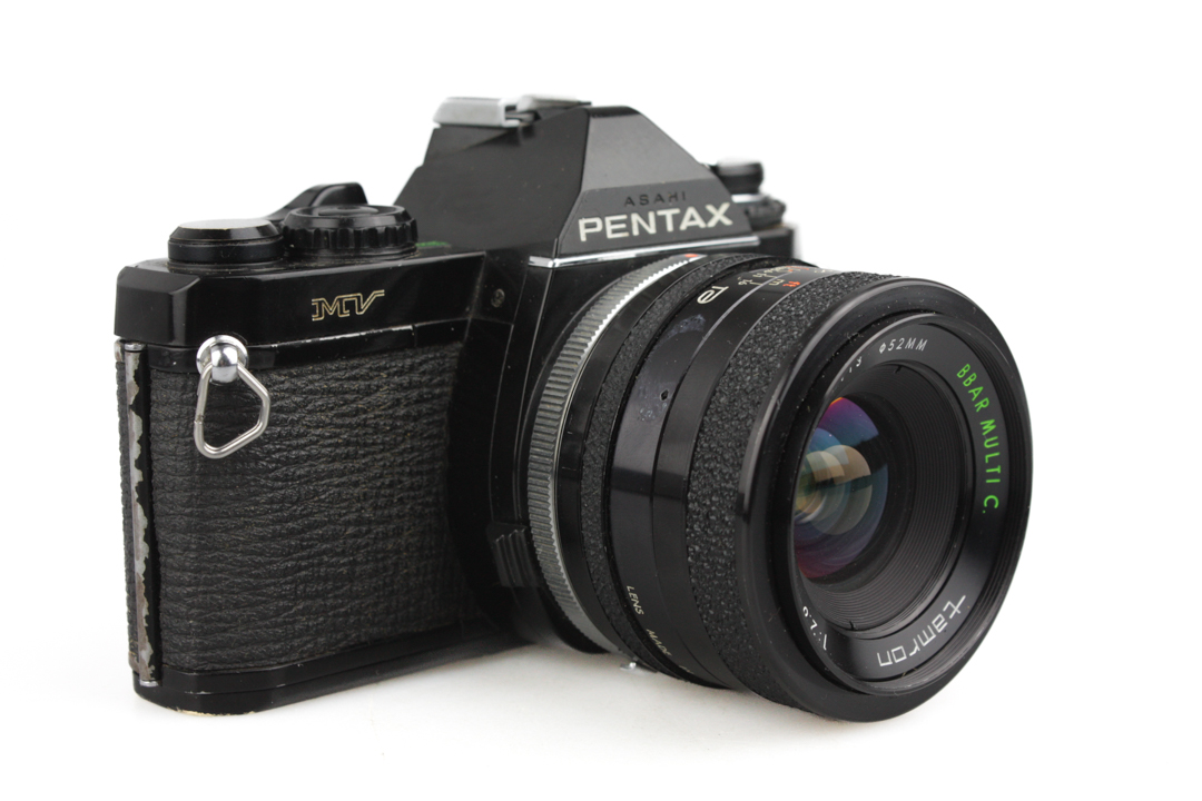 Pentax MV 35mm SLR Film Camera, with Tamron 28mm f2.8 Prime Lens - Pentax PK Mount