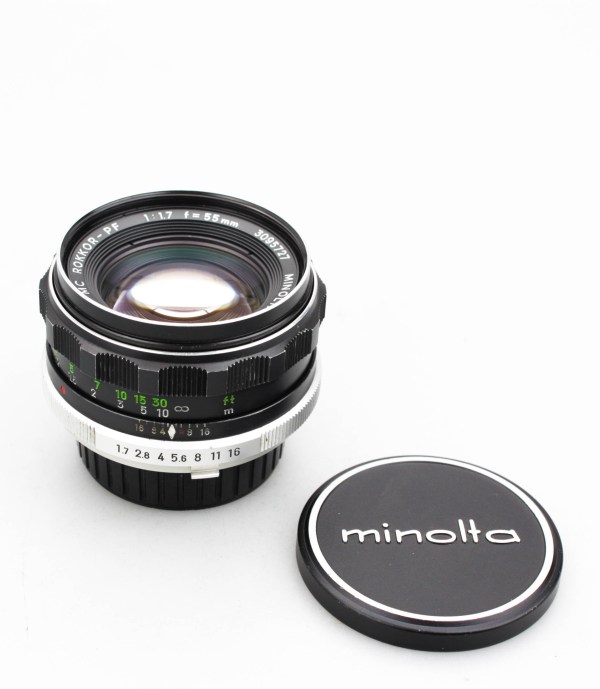 Minolta 55mm f/1.8 MC Rokkor-PF Prime Lens, with Caps - Minolta SR / MD Mount