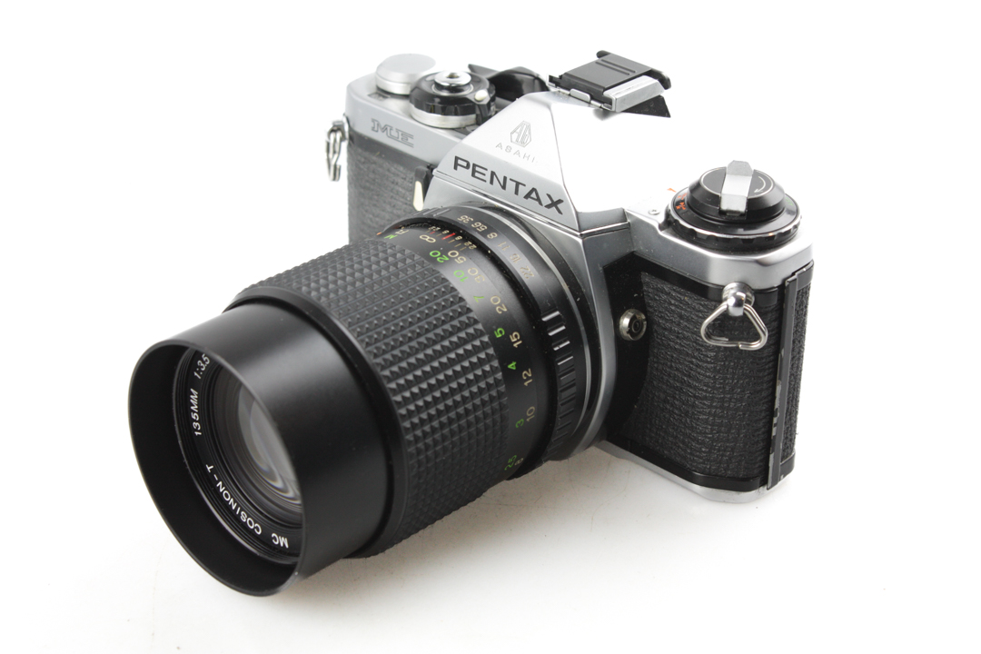 Pentax ME 35mm Film SLR Camera SMC Cosinon 135mm f3.5 Lens