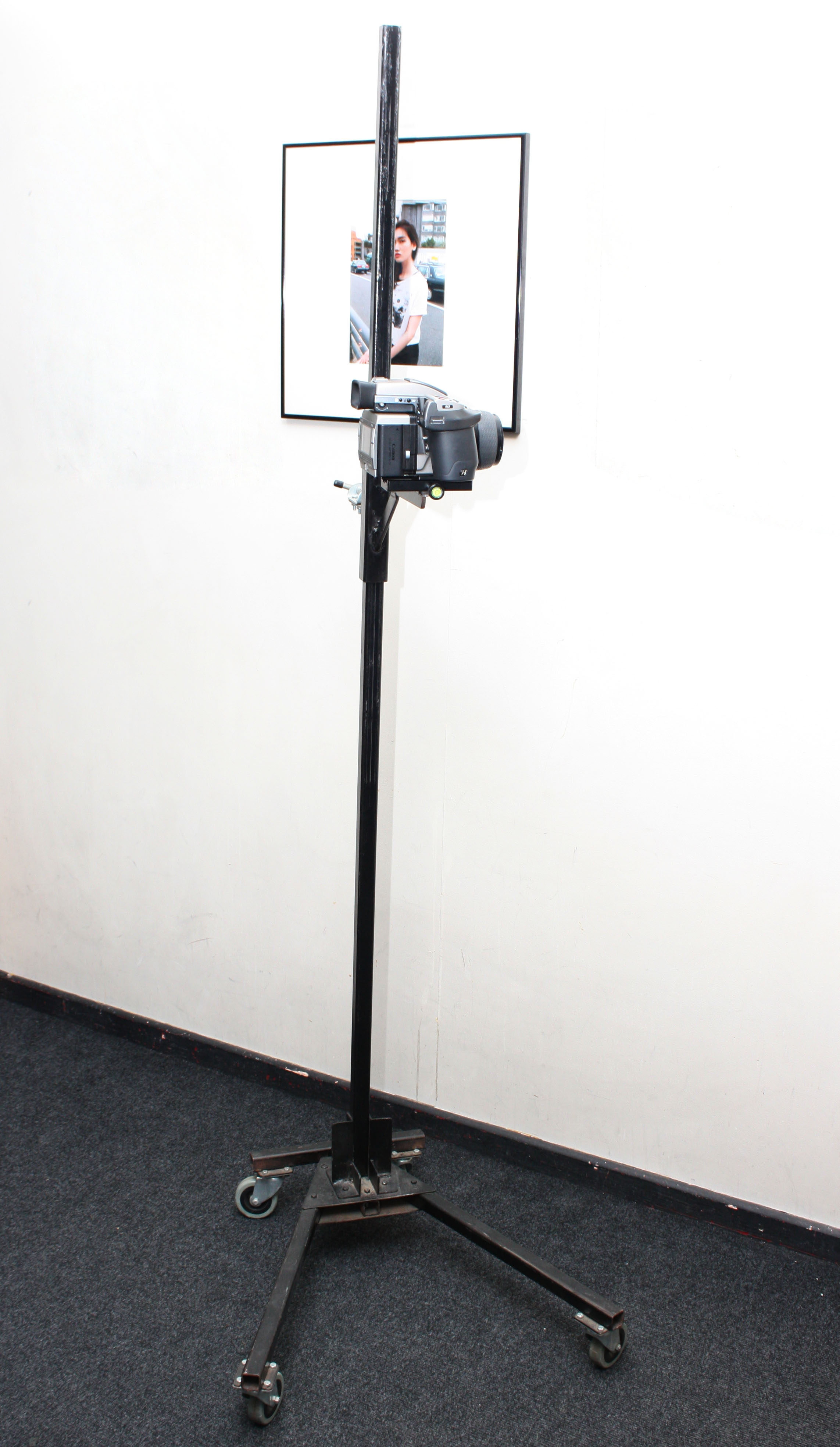 Studio Stand with Casters. Robust Steel Construction. Stable Camera Platform with Arca Mount