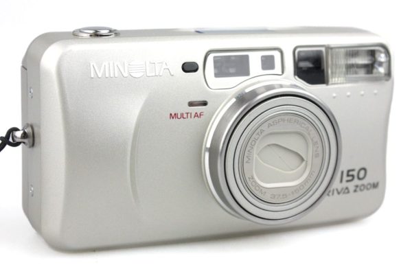 Minolta 150 Riva Zoom  compact film camera, w/ 37.5-150mm zoom lens