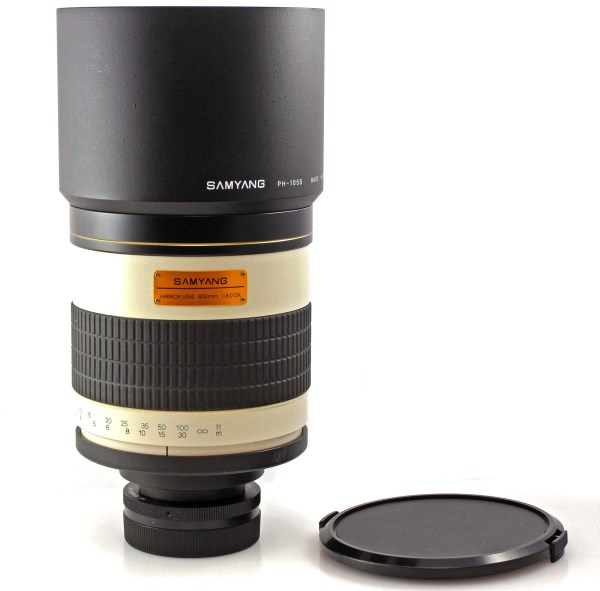 Samyang 800mm f8 DX Cat Mirror Telephoto Lens - T2 w/ Canon EOS DSLR EF-S (crop) fit mount