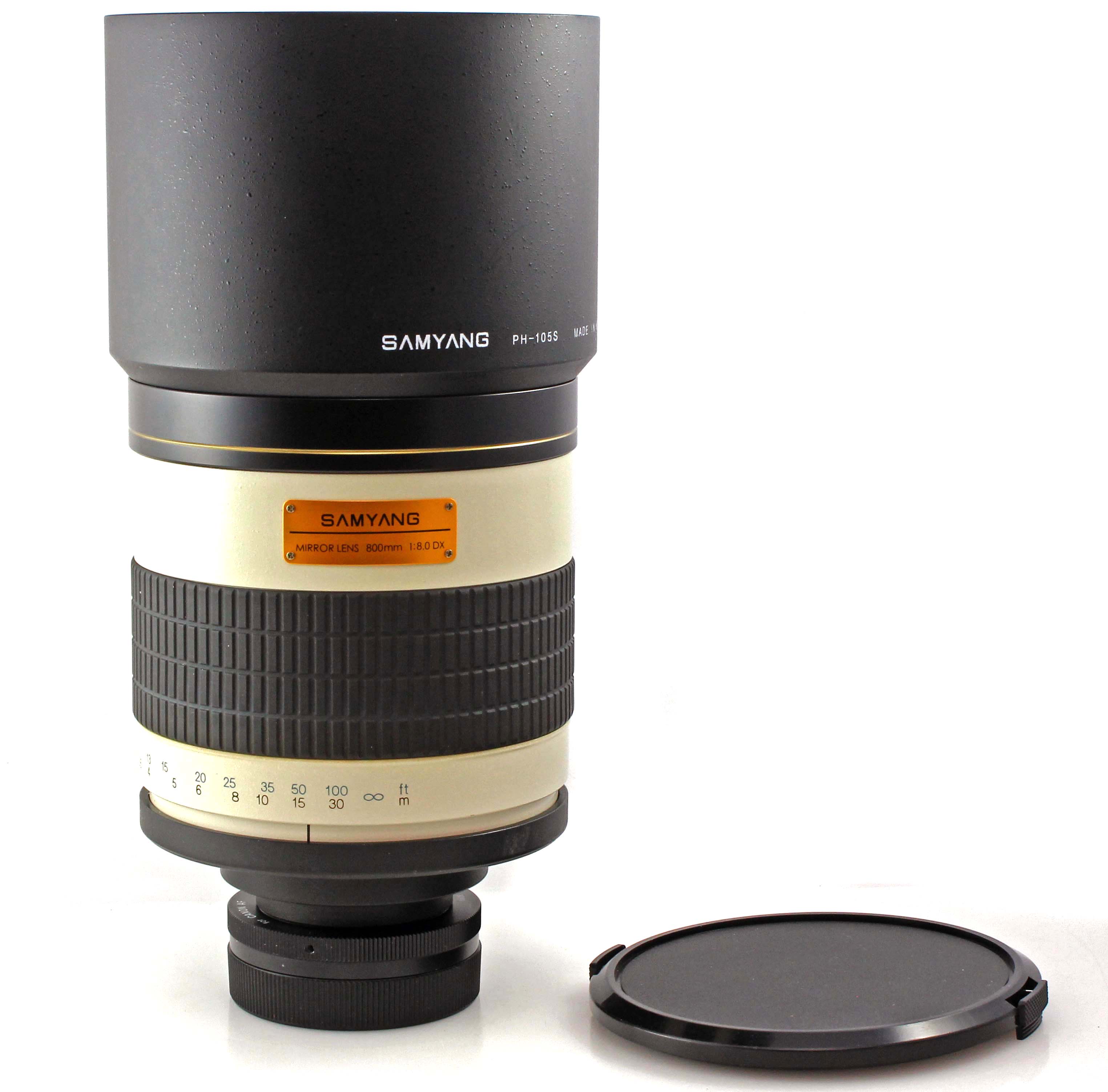 Samyang 800mm f8 DX Cat Mirror Telephoto Lens - T2 w/ Canon EOS DSLR EF-S (crop) fit mount