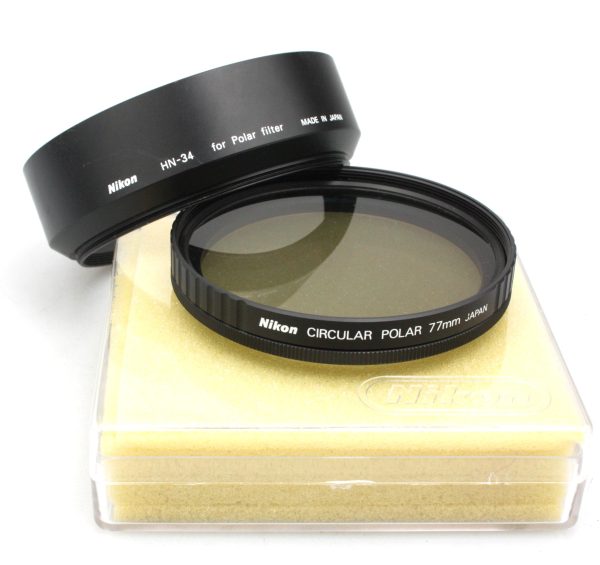 Nikon Circular Polarizing Filter 77mm + Nikon HN-34 Polar Filter Hood