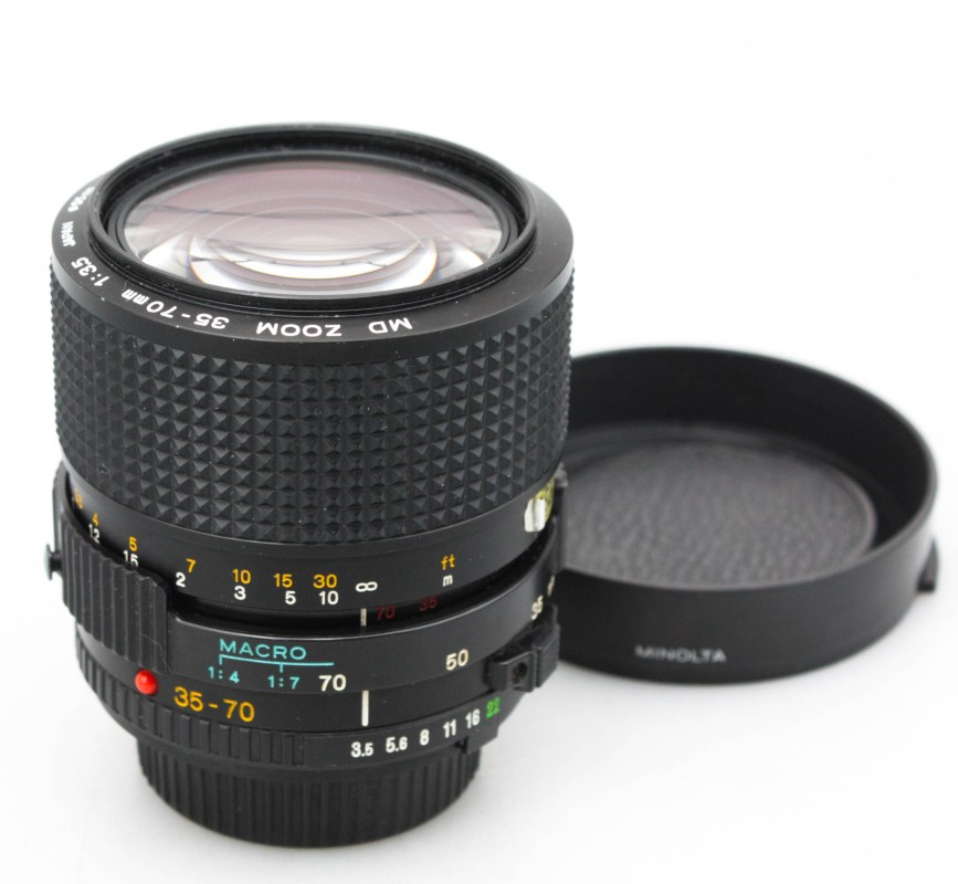 Minolta Rokkor 35-70mm f/3.5 Zoom Lens with Hood -MD Mount – The