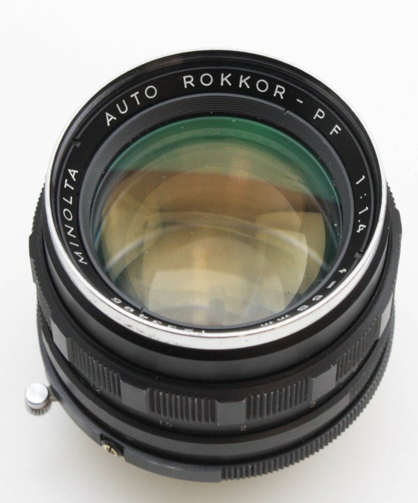 Minolta 58mm f/1.4 Auto Rokkor-PF Prime Lens, with Caps - Minolta SR / MD Mount