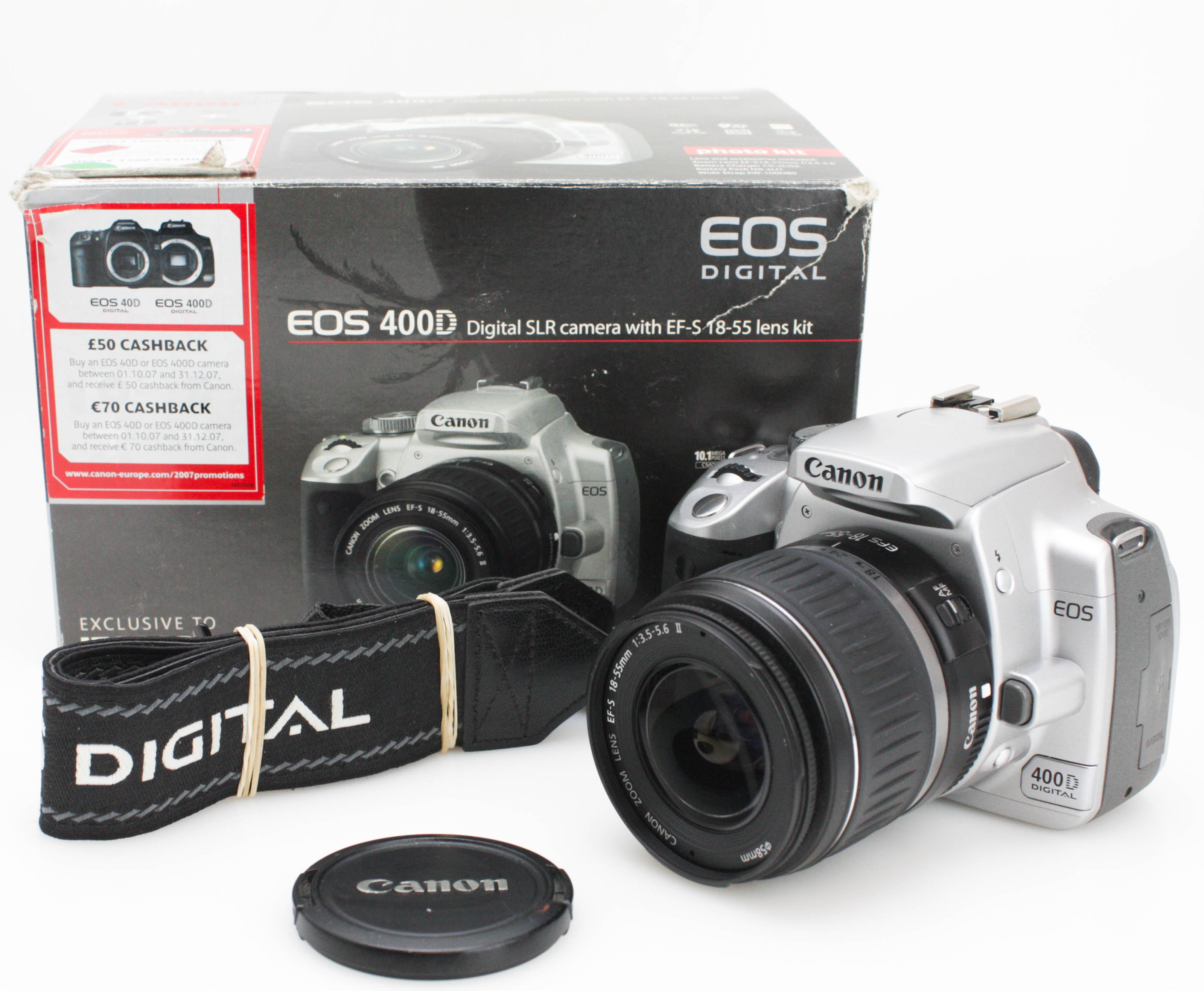 Canon EOS 400D -10.1MP APS-C Sensor DSLR Silver Camera w 18-55mm f/3.5-5.6 Zoom Lens