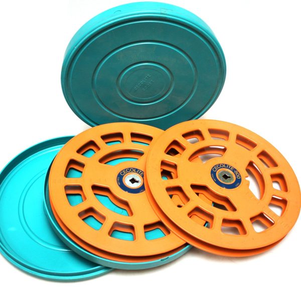 3x 16mm Empty Plastic Reels and 2 Cans - 800ft Cecolite