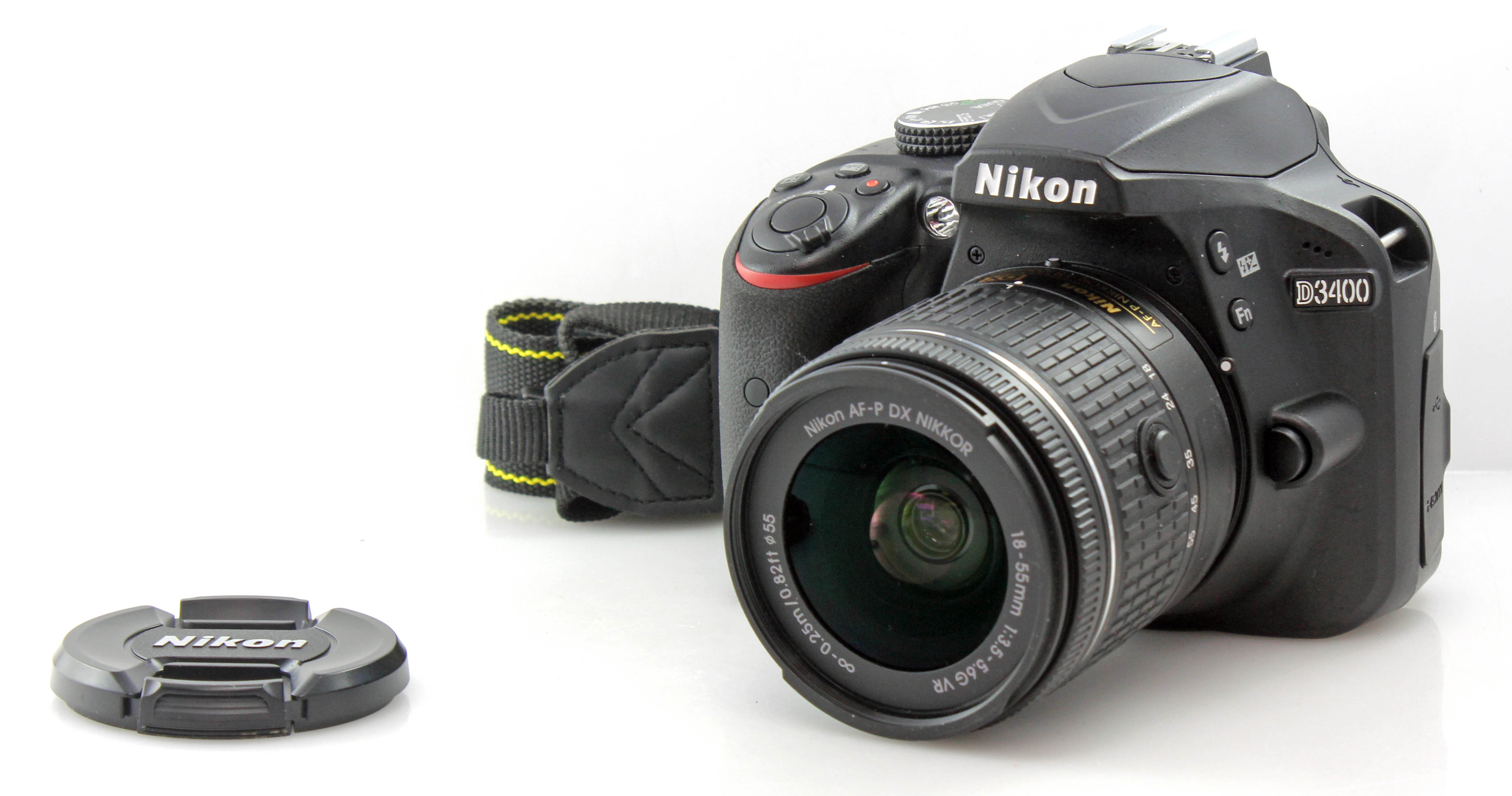 Nikon D3400 24.1MP DSLR Camera w/ AF-P Nikkor 18-55mm f/3.5-5.6 VR Zoom Lens - only 919 shots