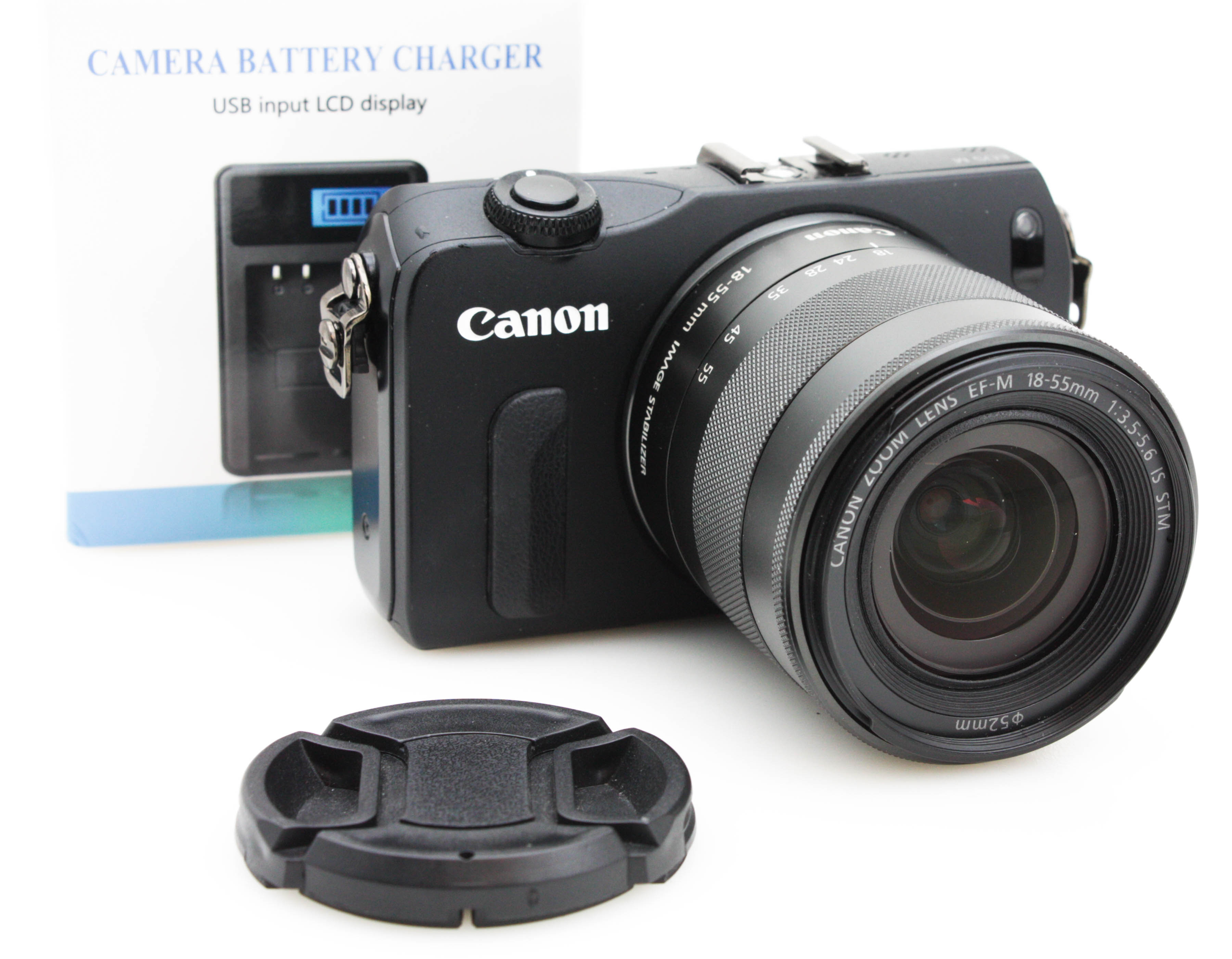 Canon EOS M Mirrorless APS-C 18 MP Digital Camera with EF-M 18-55mm AF IS STM Zoom Lens