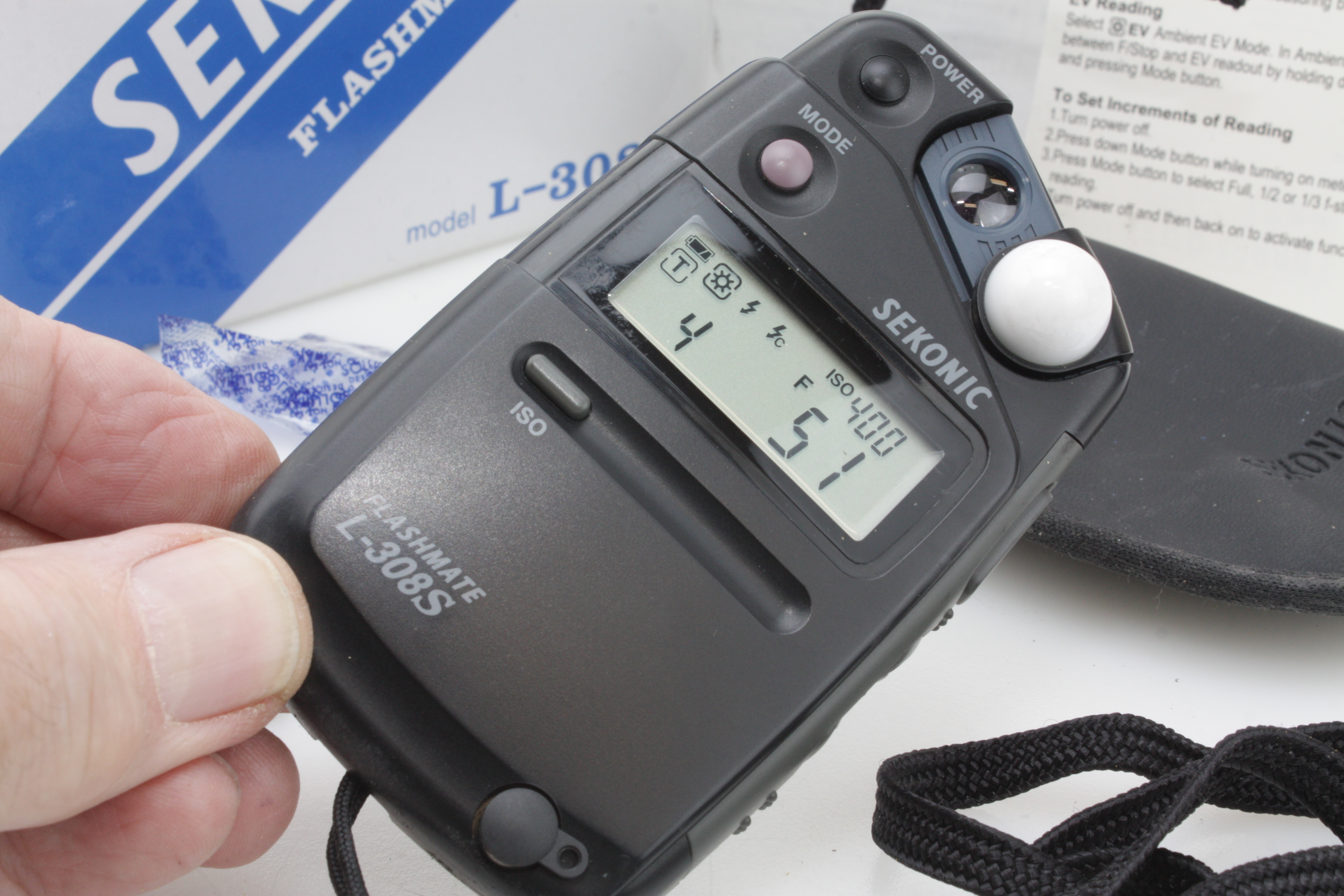 Boxed Sekonic L-308S Flashmate Light Meter, Soft case & Lumidisc - Image 2