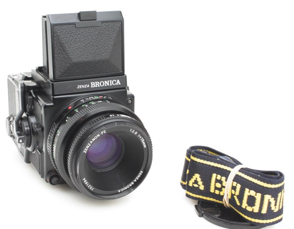 Bronica ETRSi 6x4.5 Medium Format Camera + Zenzanon-PE 75mm f/2.8 Lens, WLF & Strap
