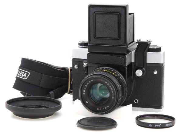 Kiev 60 6x6 Medium Format SLR Camera, with WLF and 80mm f/2.8 Volna-3 Prime Lens