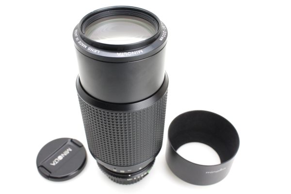 Minolta MD Zoom 70-300mm f/4.5 Lens, Hood & Caps - Minolta MD Mount - Excellent