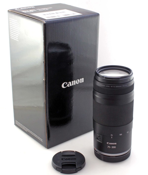 boxed & mint Canon RF 75-300mm f/4-5.6 AF Telephoto Zoom Lens - mirrorless RF Mount