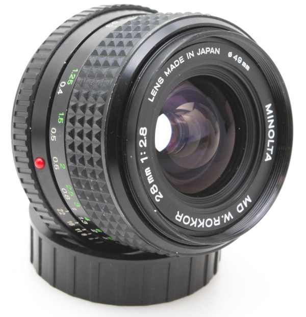 Minolta MD W Rokkor 28mm f/2.8 MD Wide Angle Prime Lens - MD Mount - Good Condition