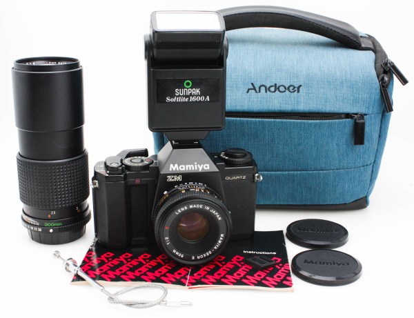 Mamiya ZM Quartz 35mm Film SLR Camera w/ Mamiya-Sekor E 55mm f1.8 - 2OOmm f/4 Kit