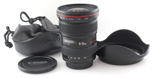 Canon 16-35mm f2.8 L USM Wide Angle Zoom Lens w/ Hood & soft pouch - Excellent condition