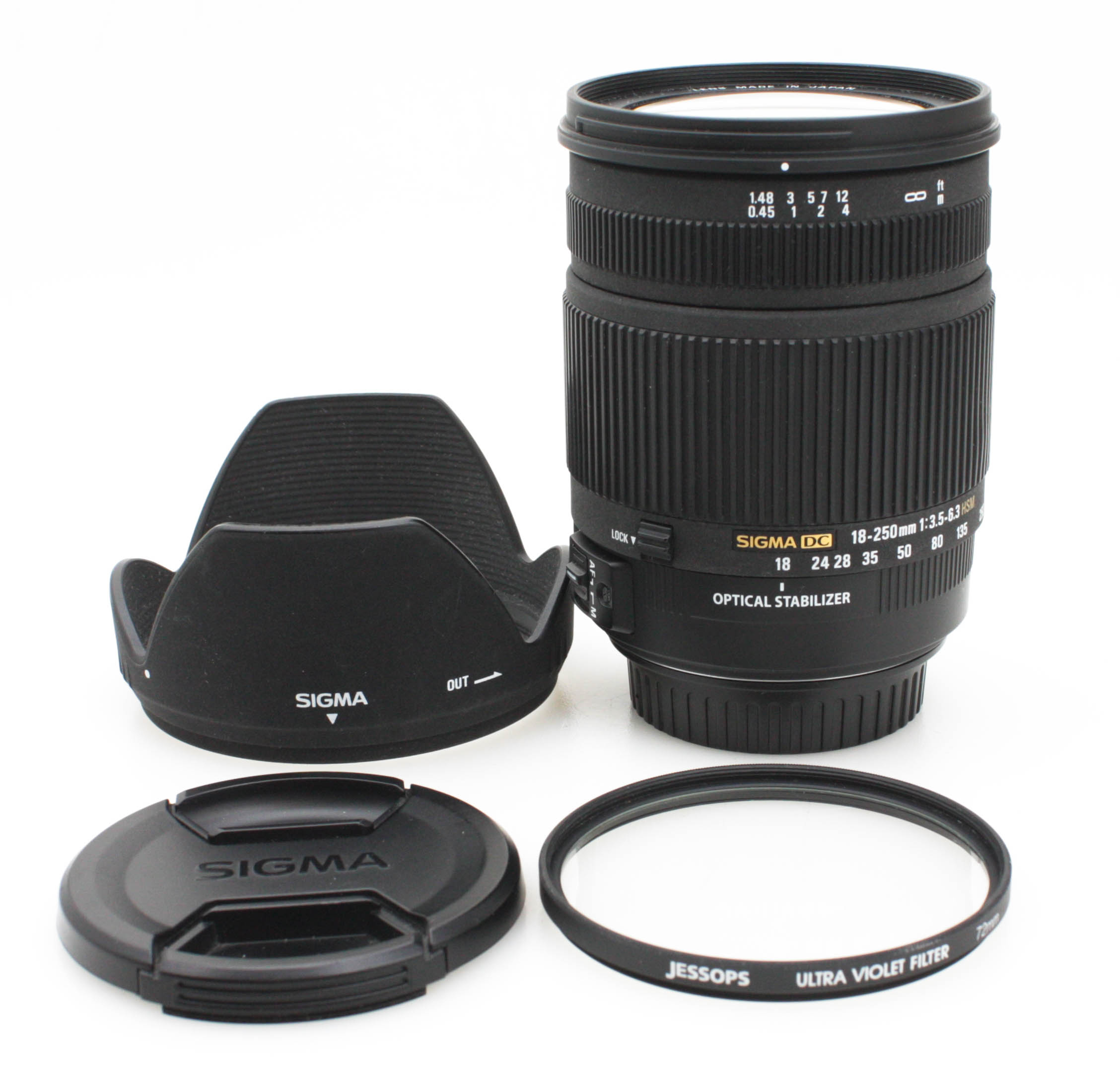Sigma AF 18-250mm f/3.5-6.3 DC OS HSM Zoom Lens - Image Stabilizer - Canon EOS EF Mount