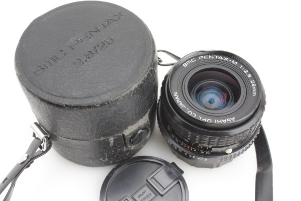 Asahi SMC Pentax-M 28mm f/2.8 Lens for PK / K Mount Cameras +Case