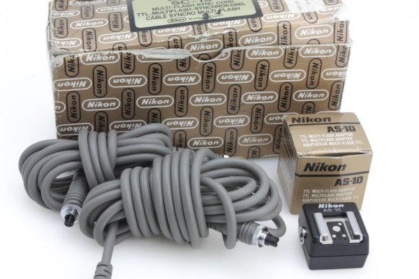 Nikon AS-10 Multi flash adapter SC-19 w/ x2 SC-19 Multi Flash Sync Cord - Boxed