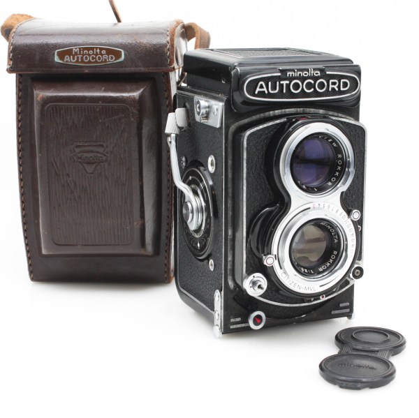 Minolta Autocord TLR Medium Format Camera with 75mm f/3.5 Rokkor Lens & case