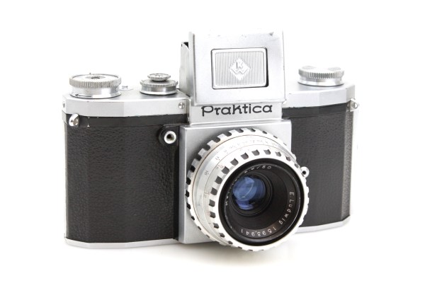 Praktica (1949 KW Model) 35mm SLR Camera, with Waist Level Finder, & Meritar 50mm f/2.9 Prime Lens