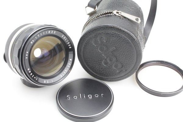 SOLIGOR 28mm f/2.8 Lens, Case & Caps - TX Mount M42 42mm