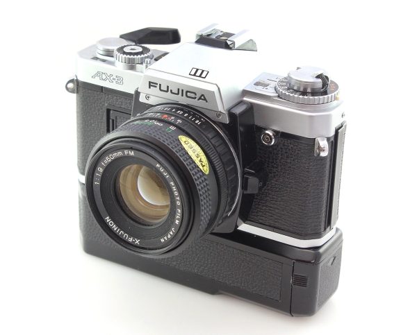 Fujica AX-3 35mm SLR Camera & X-Fujinon 50mm Lens and Winder